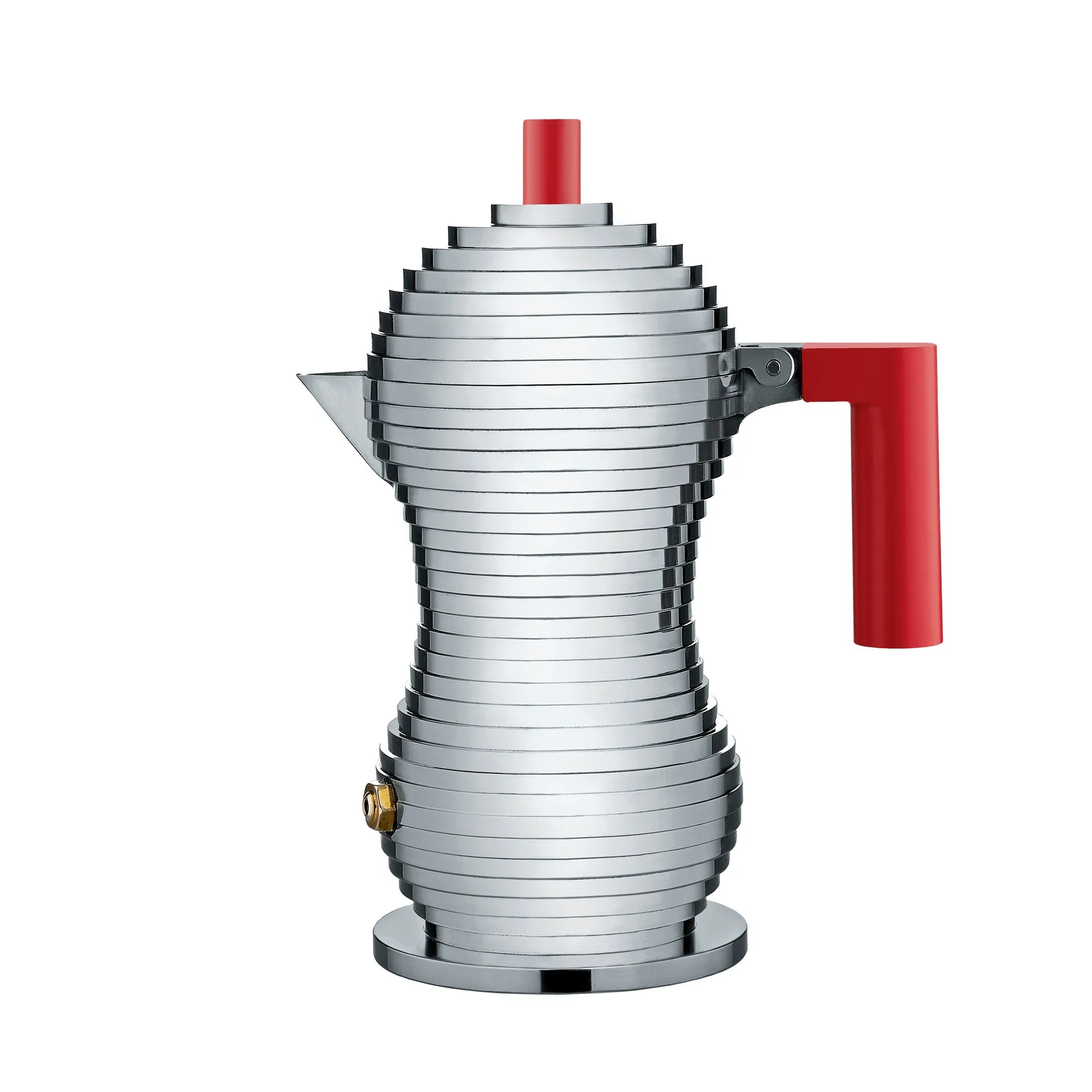 Pulcina espresso maker 3 cups, red handle Alessi