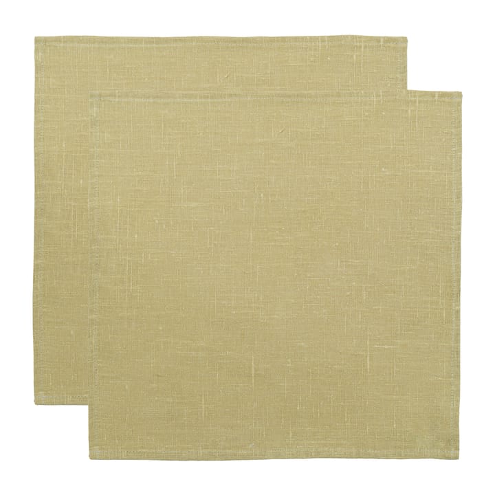 Linne napkin 45x45 cm 2-pack - Light oliv - Almedahls