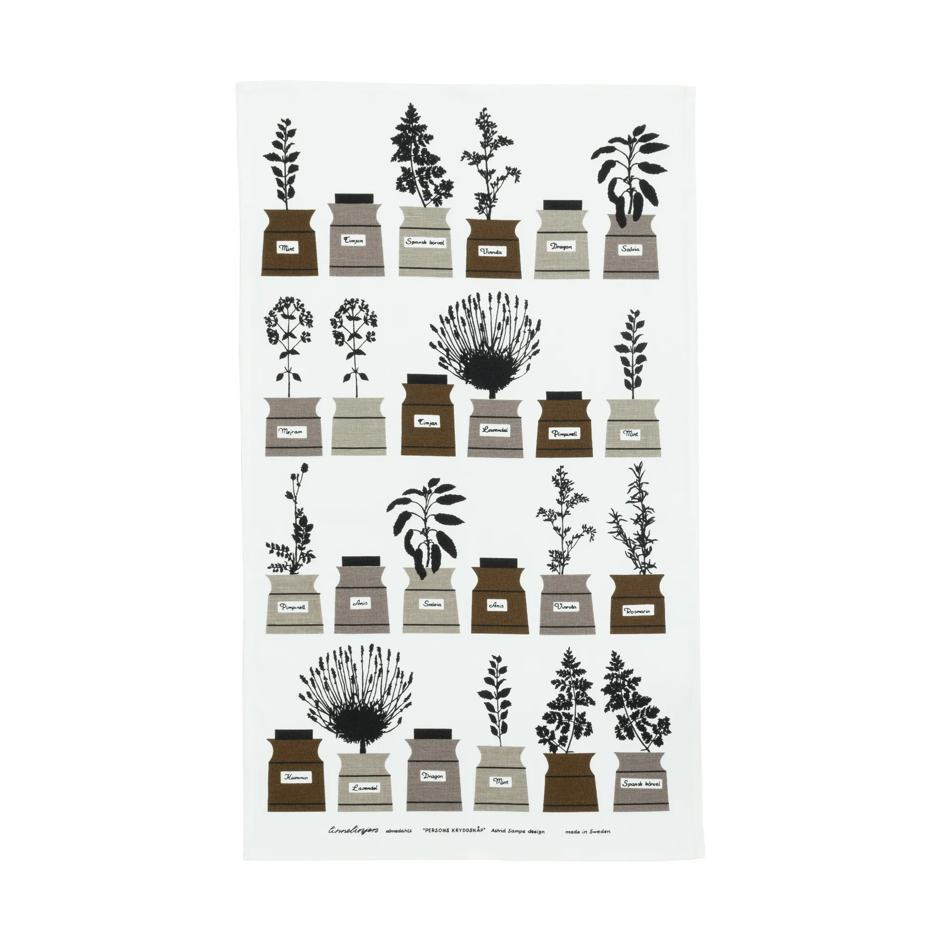 Perssons spice cupboard kitchen towel 47x70 cm, Gray-brown Almedahls