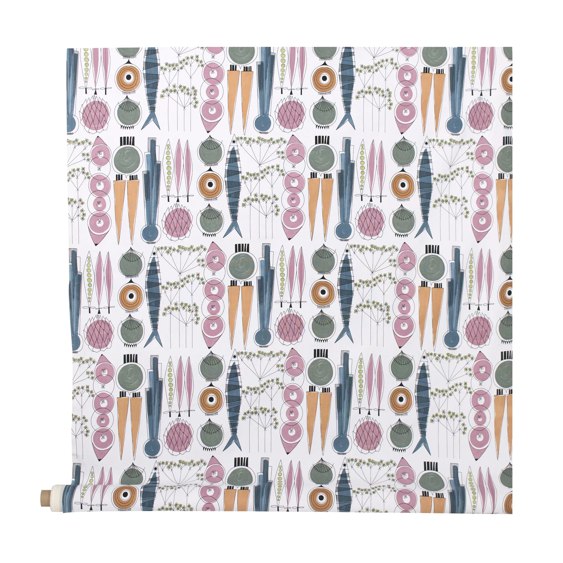 Picknick oilcloth, blue-pink Almedahls
