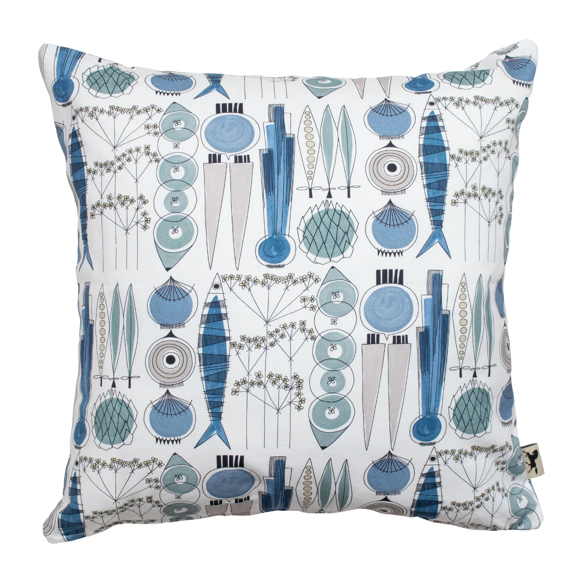 Picknick pillowcase 47x47 cm, Blue-beige Almedahls