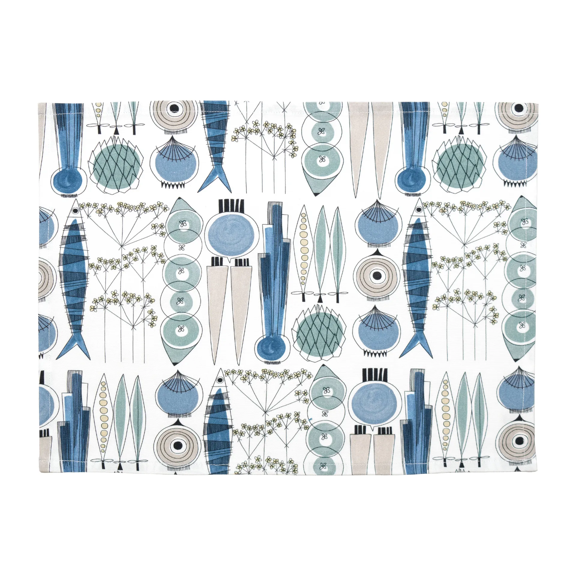 Picknick placemat 34x45 cm 2-pack, Blue-beige Almedahls