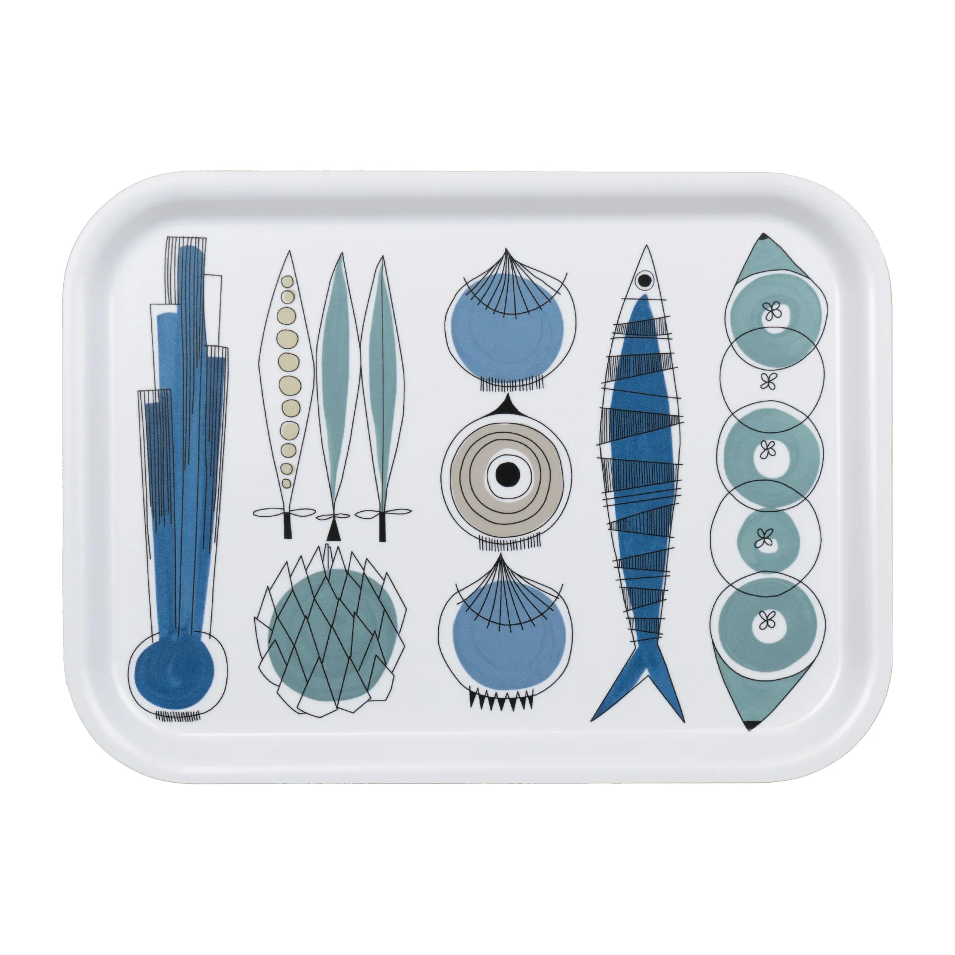 Picknick tray 20x27 cm, Blue-beige Almedahls