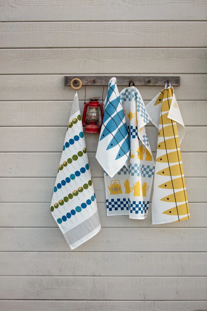 Pinnebär kitchen towel 47x70 cm, Blue-green Almedahls