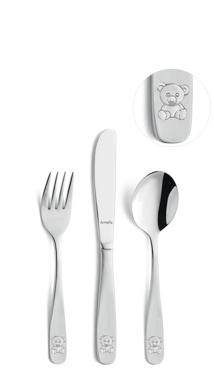 Bear children's cutlery 3 pieces, Stainless steel Amefa