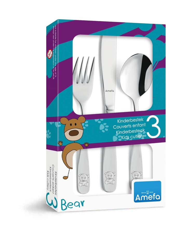 Bear children's cutlery 3 pieces, Stainless steel Amefa