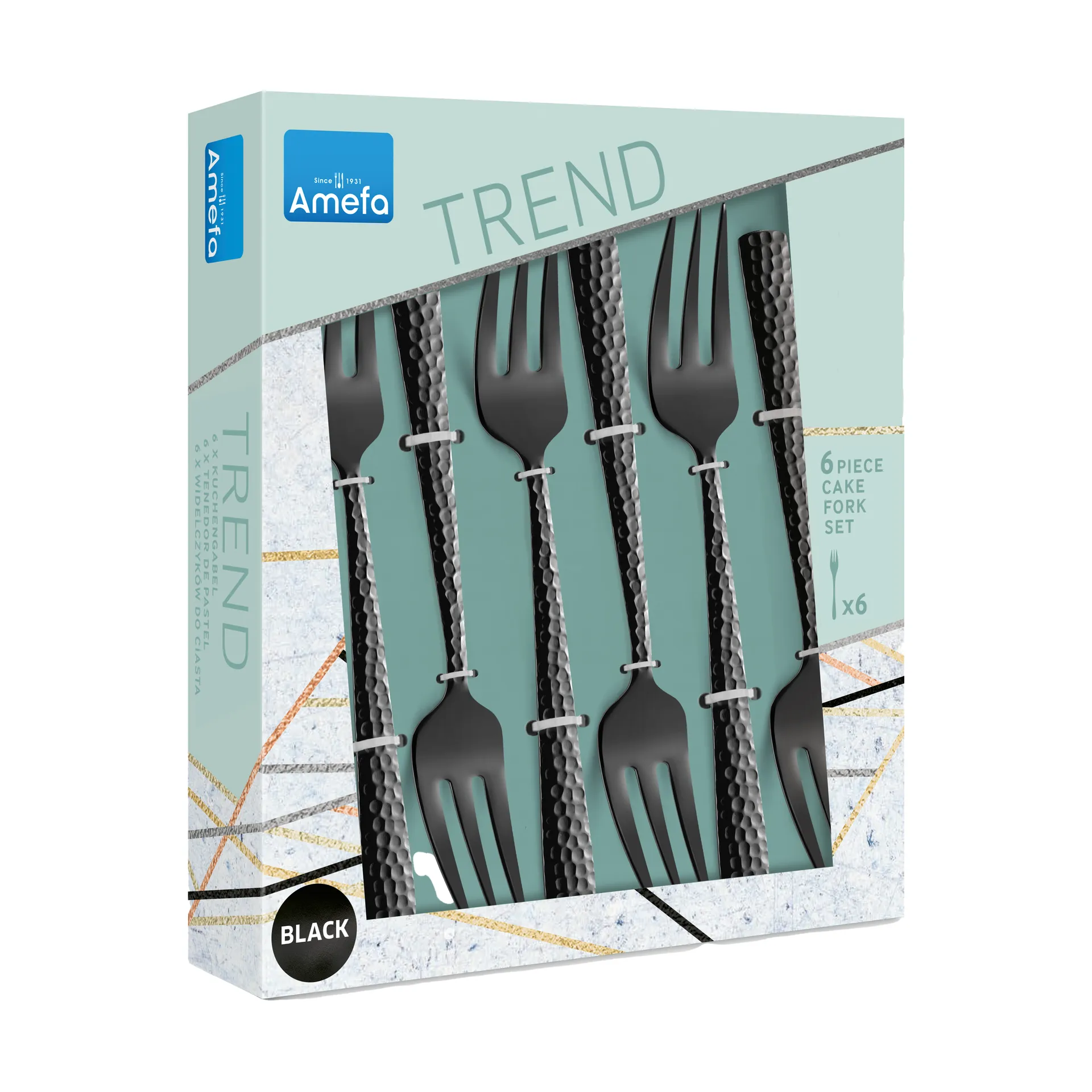 Felicity cake forks 15.6 cm 6-pack, Black Amefa