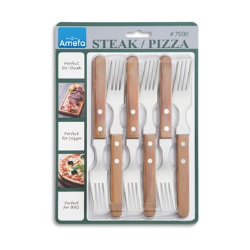 Pizza grill fork 6-pack - Oak - Amefa