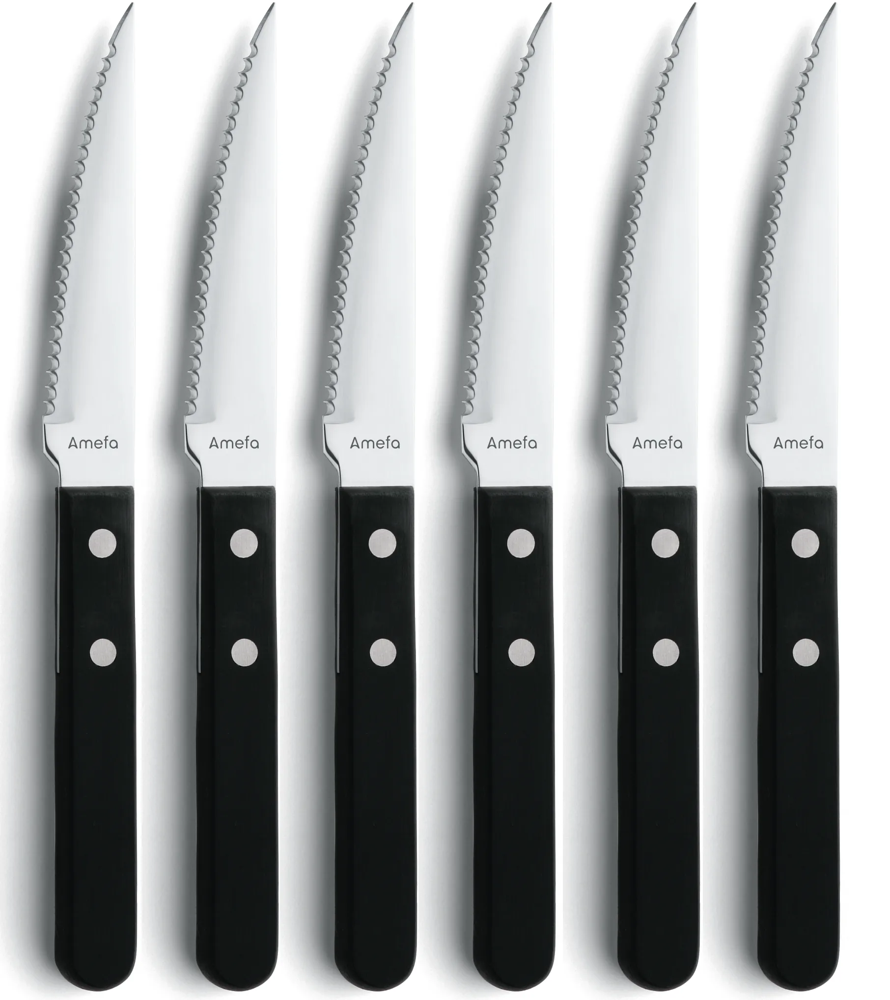 Pizza Noir barbecue knife 6-pack, Black Amefa
