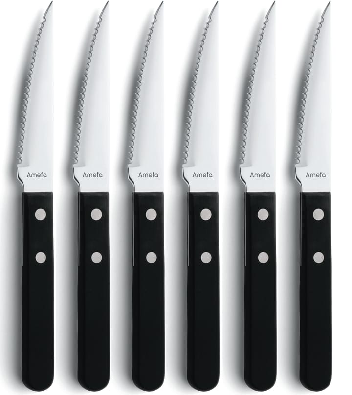 Pizza Noir Barbecue knife 6-pack, Black Amefa