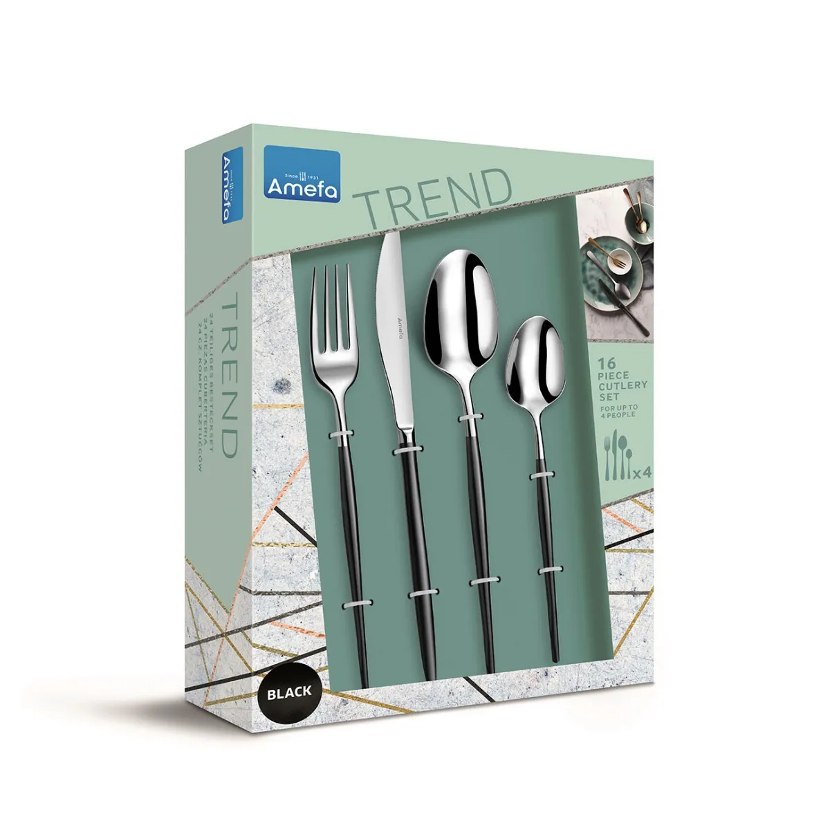 Amefa Monogram Premium Carlton Cutlery Set Stainless Steel 24