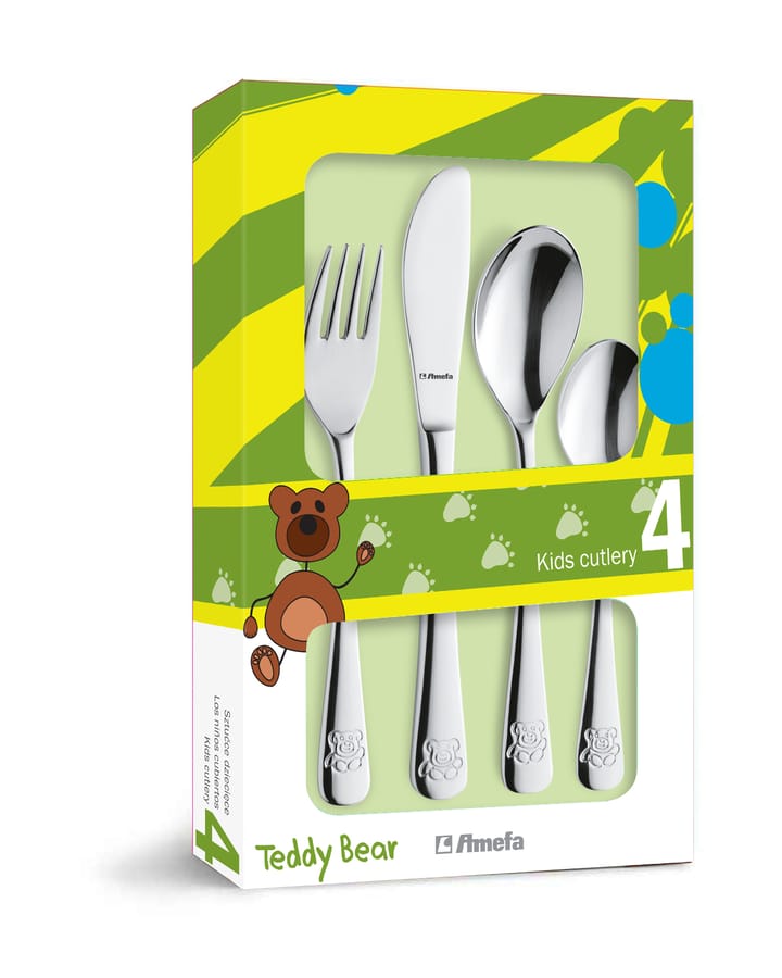 Teddy children's cutlery 4 pieces, Stainless steel Amefa