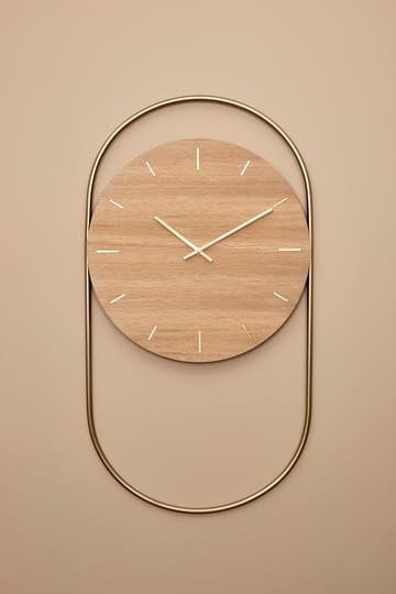 A-Wall wall clock 41x76 cm - Oak-brass - Andersen Furniture