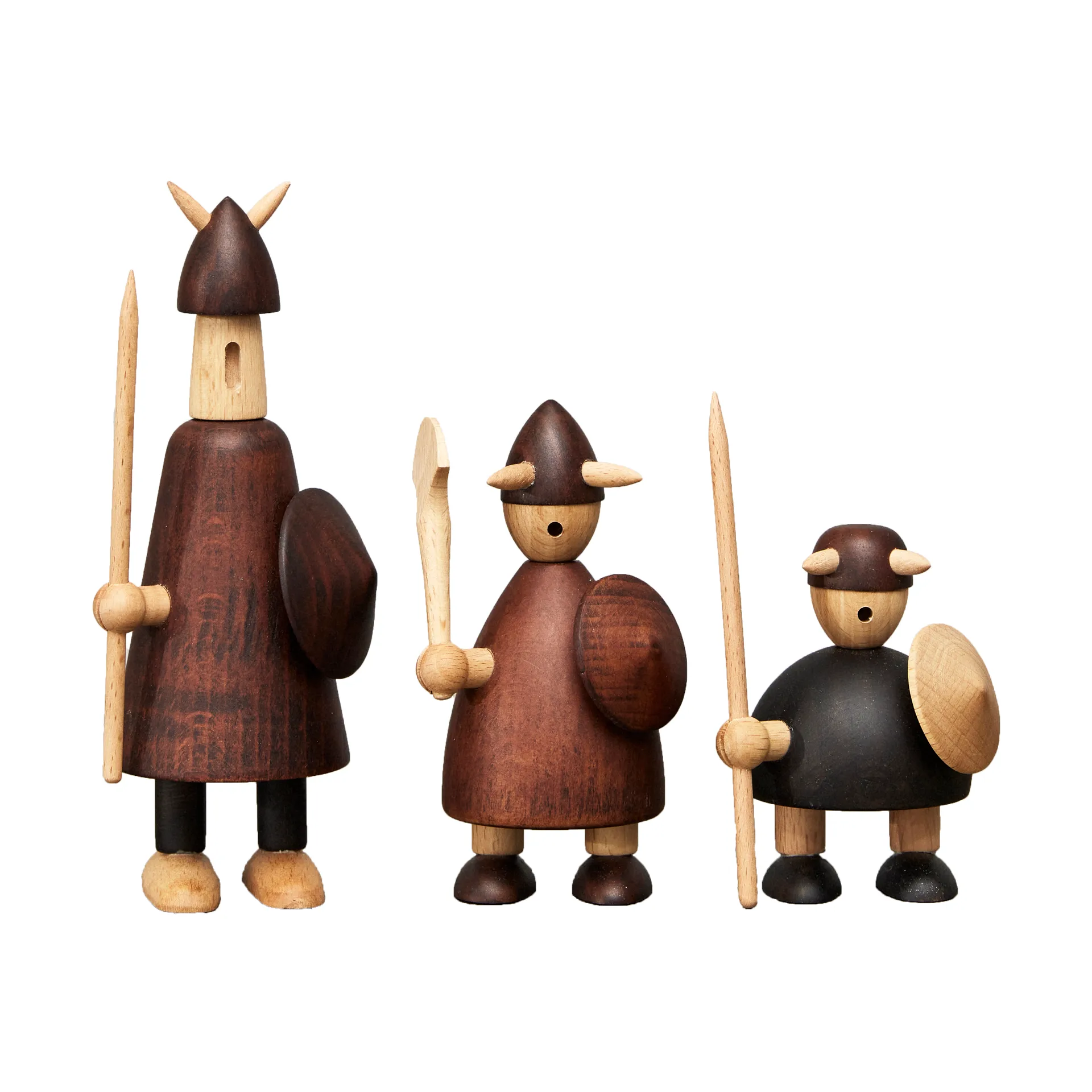 The vikings of Denmark wooden figure 3 pieces, Stained beech Andersen Furniture