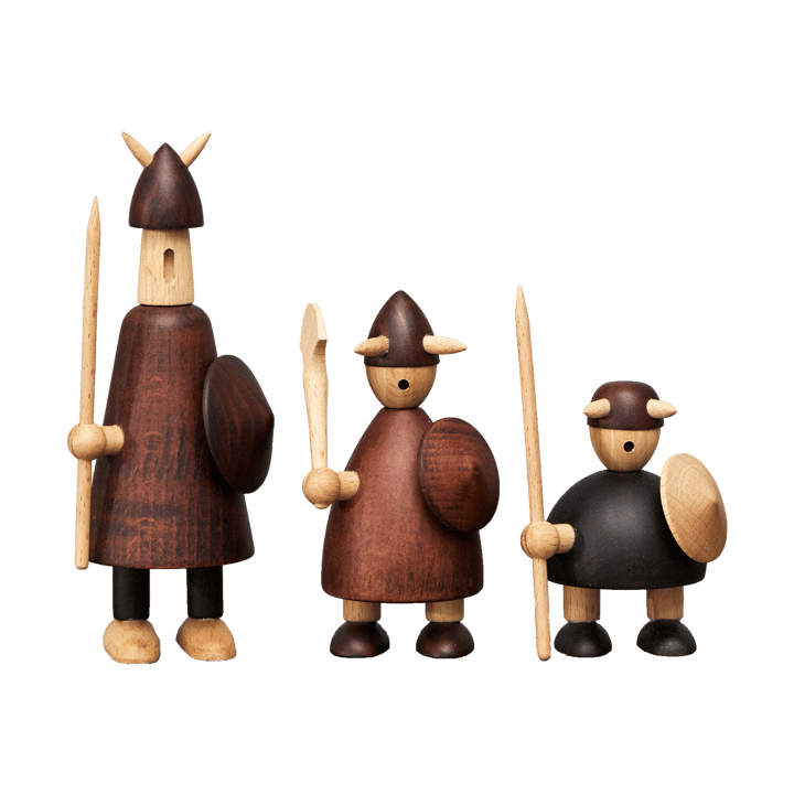 The vikings of Denmark wooden figure 3 pieces, Stained beech Andersen Furniture