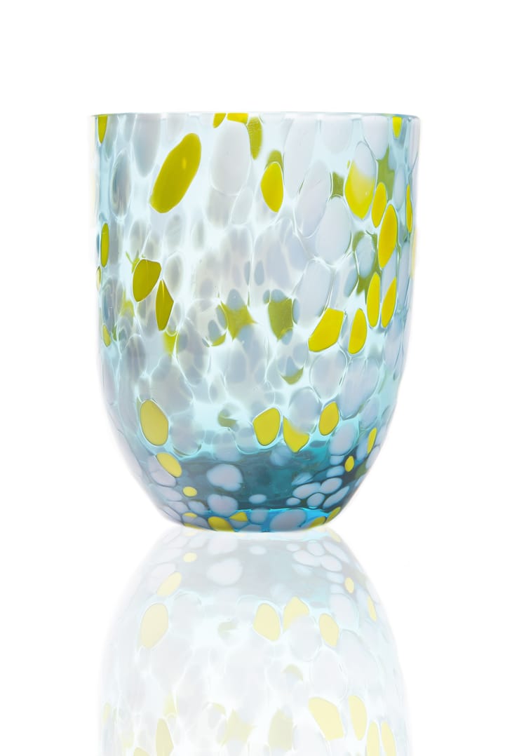 Big Confetti drinking glass 25 cl - Aqua-lemon - Anna Von Lipa