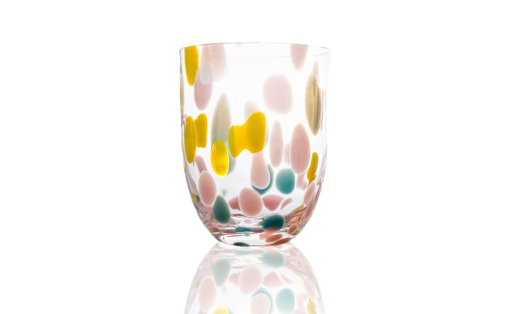 Big Confetti drinking glass 25 cl - Pink-yellow-turquoise - Anna Von Lipa