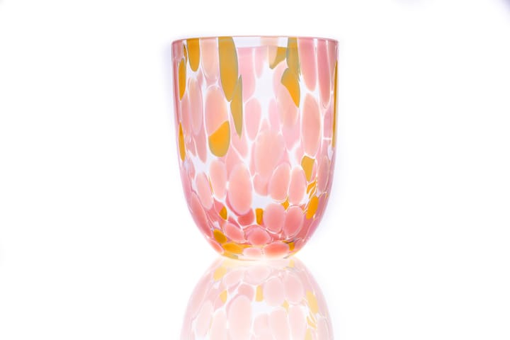 Big Confetti drinking glass 25 cl - Pink - yellow - Anna Von Lipa