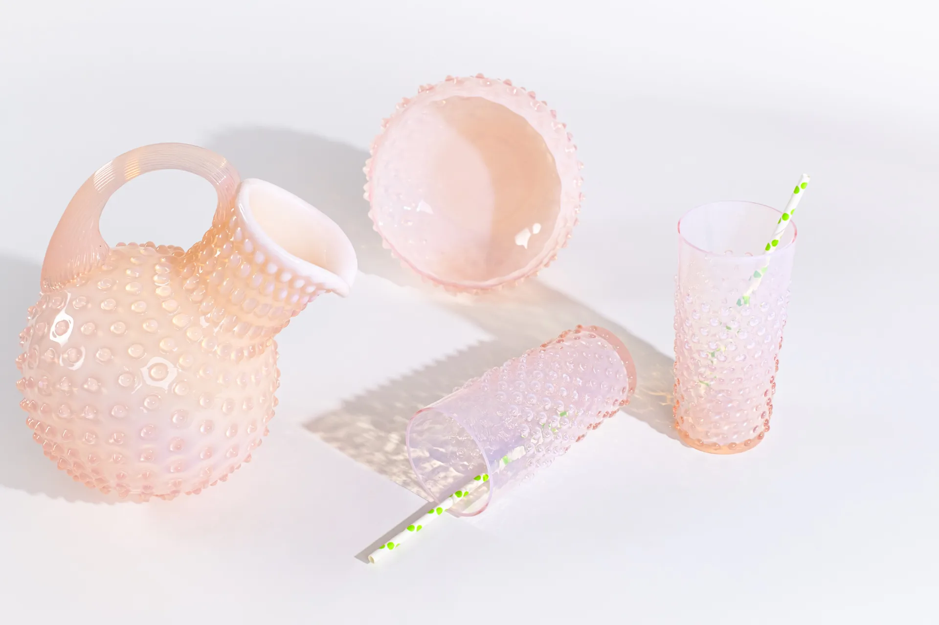 Hobnail glass 20 cl, Soft Pink Anna Von Lipa