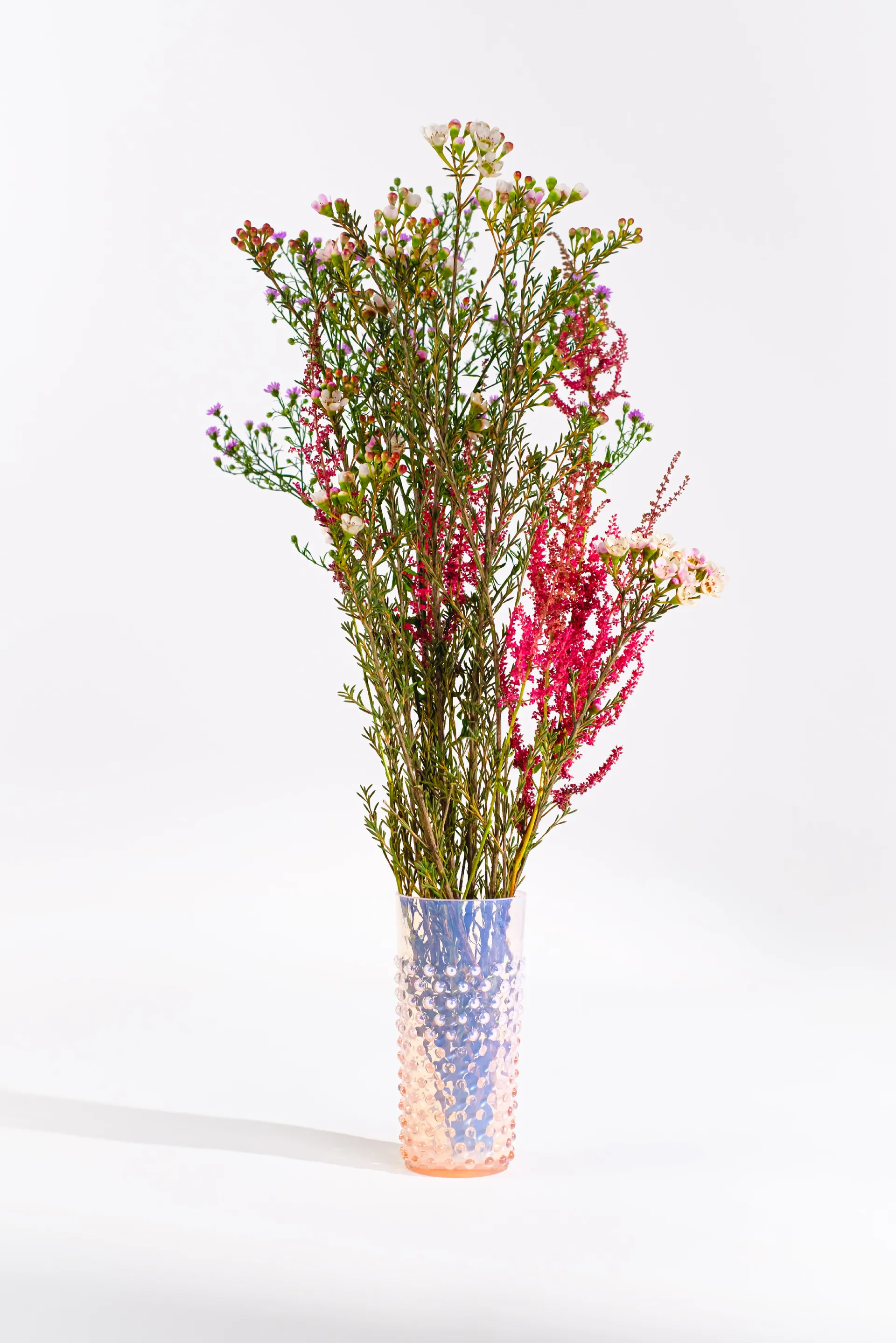 Hobnail Long drink glass 20 cl, Soft Pink Anna Von Lipa