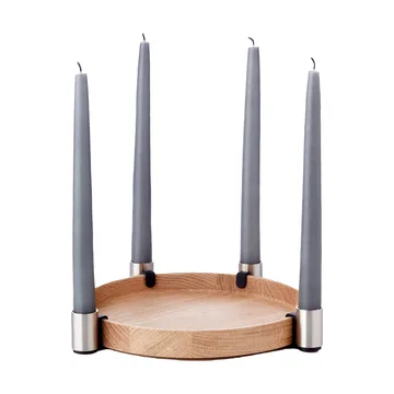Luna Candle Holder Ø27 cm - Oak-steel - Applicata