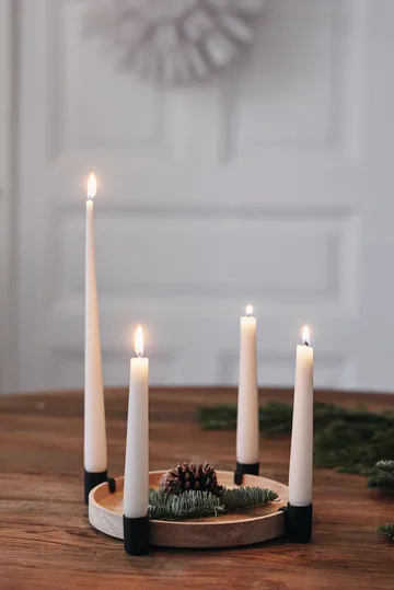 Luna Candle Holder Ø27 cm - Oak-steel - Applicata