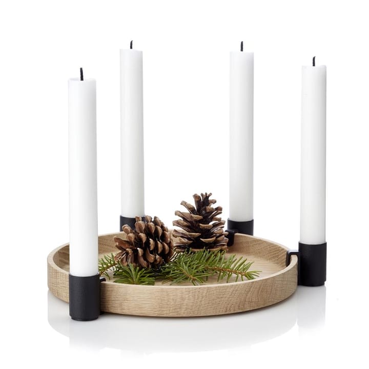 Luna candleholder, oak-black Applicata