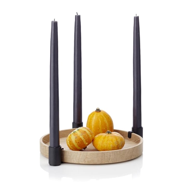 Luna candleholder, oak-black Applicata