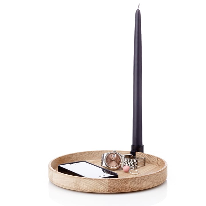 Luna candleholder, oak-black Applicata