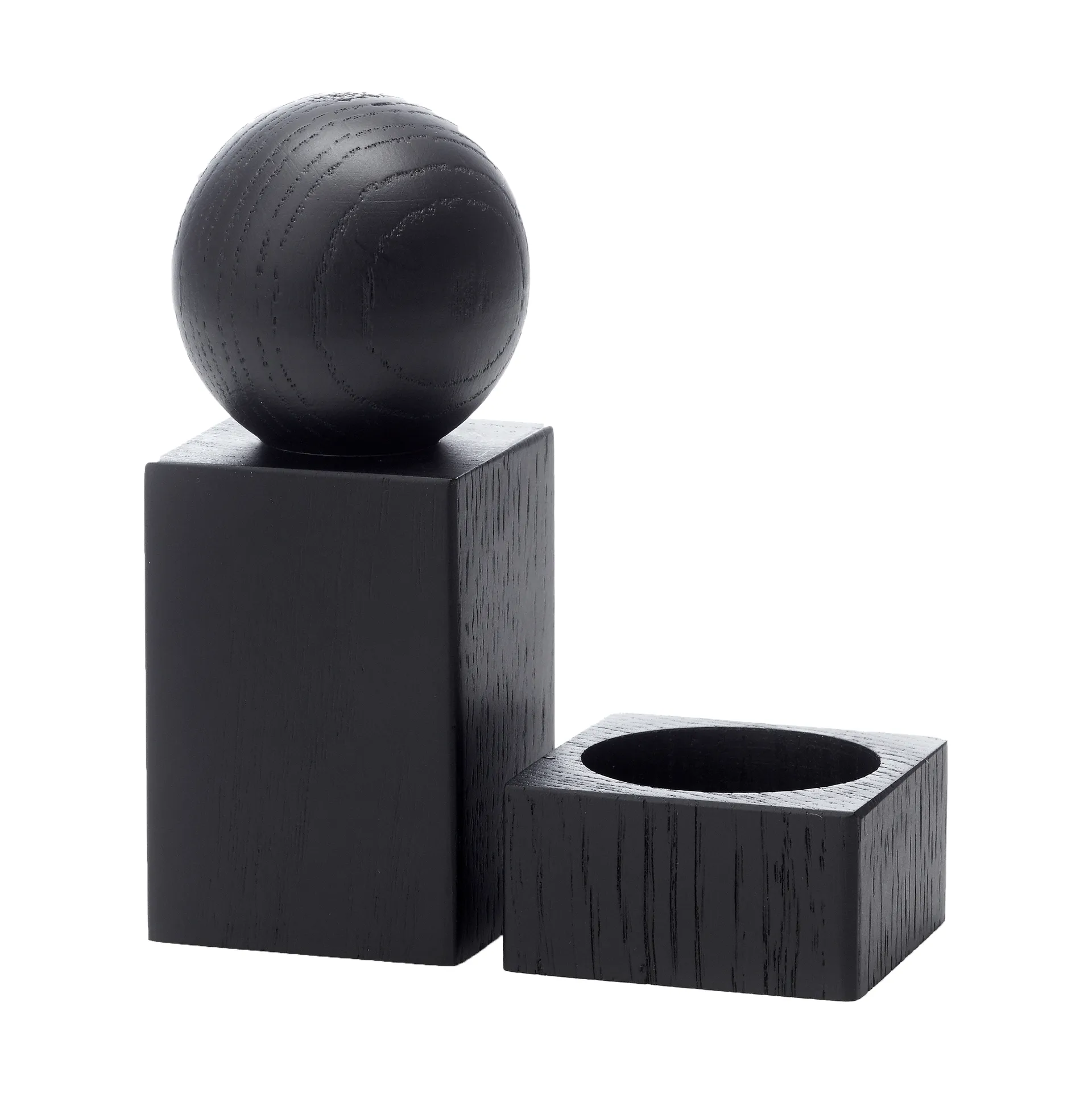 Twist spice grinder and salt bowl, Black stained oak Applicata