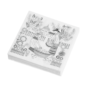 Emilia paper napkins 33x33 cm 20-pack - Black-white - Arabia
