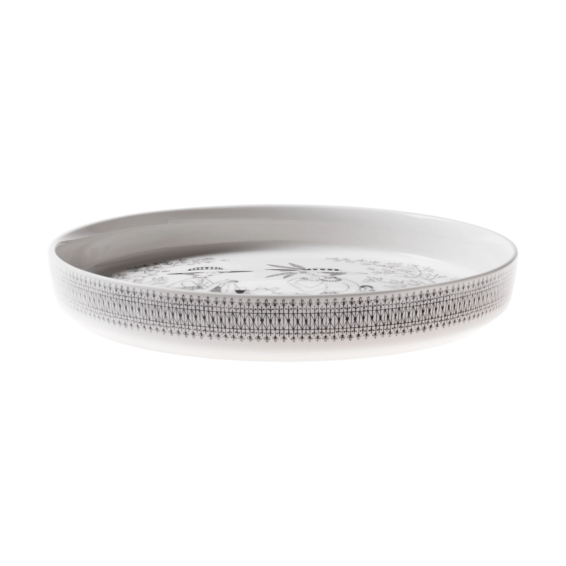Emilia pie dish Ø28 cm, Black-white Arabia
