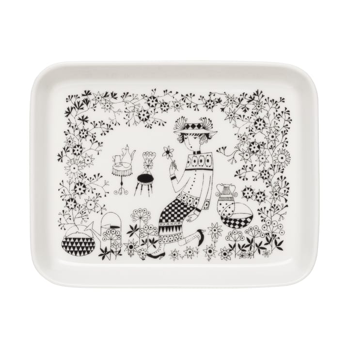 Emilia plate 15x19 cm - Black-white - Arabia