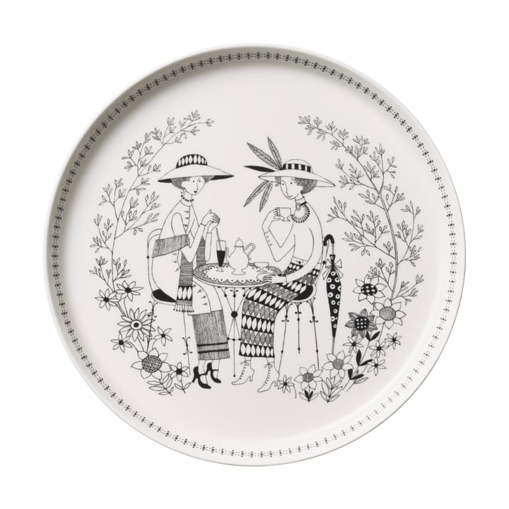 Emilia plate Ø24 cm, Black-white Arabia