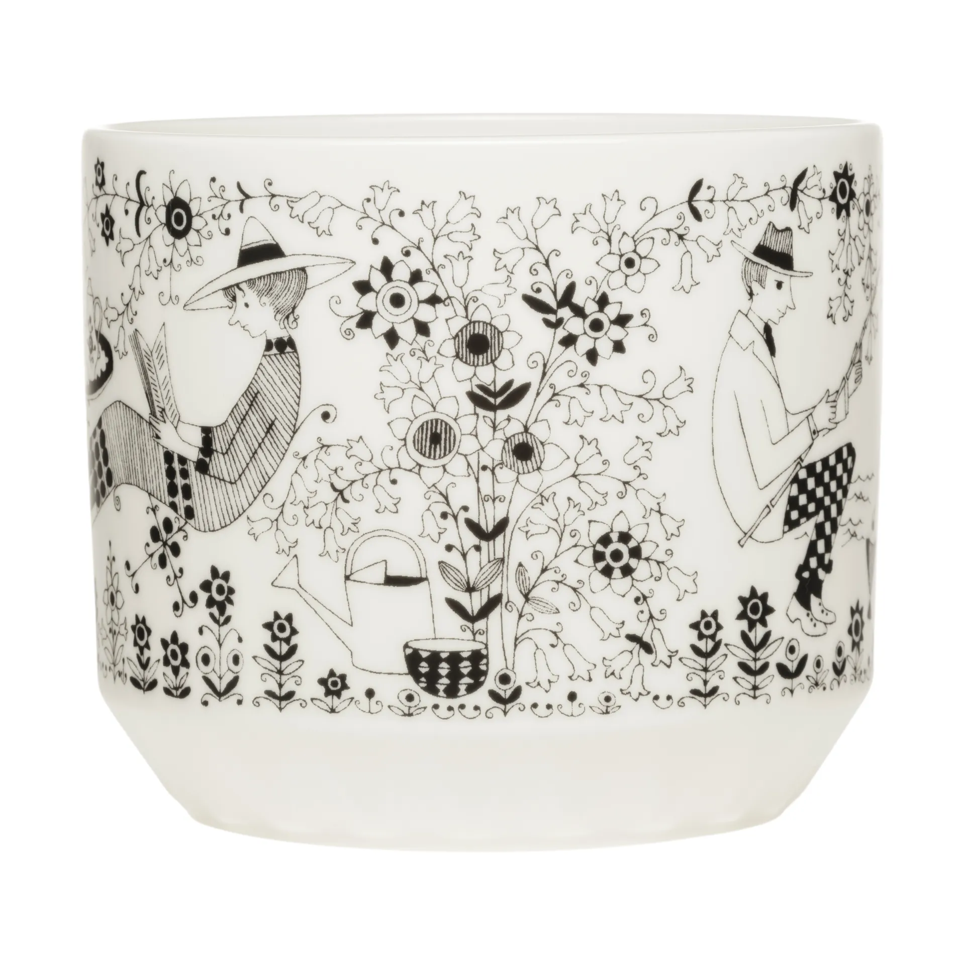 Emilia pot Ø14 cm, Black-white Arabia