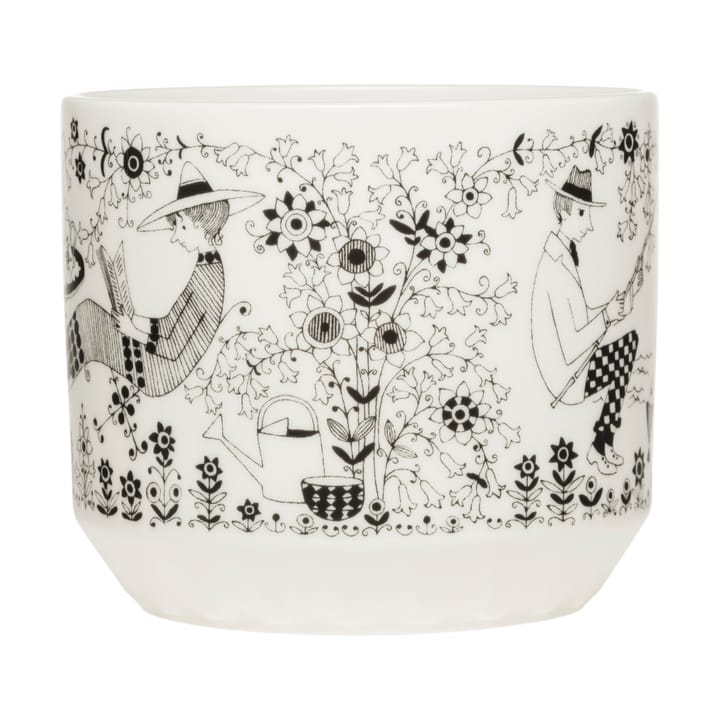 Emilia pot Ø14 cm, Black-white Arabia