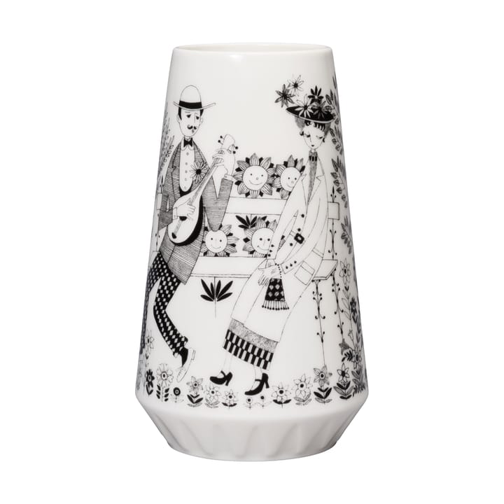 Emilia vase 19 cm, Black-white Arabia