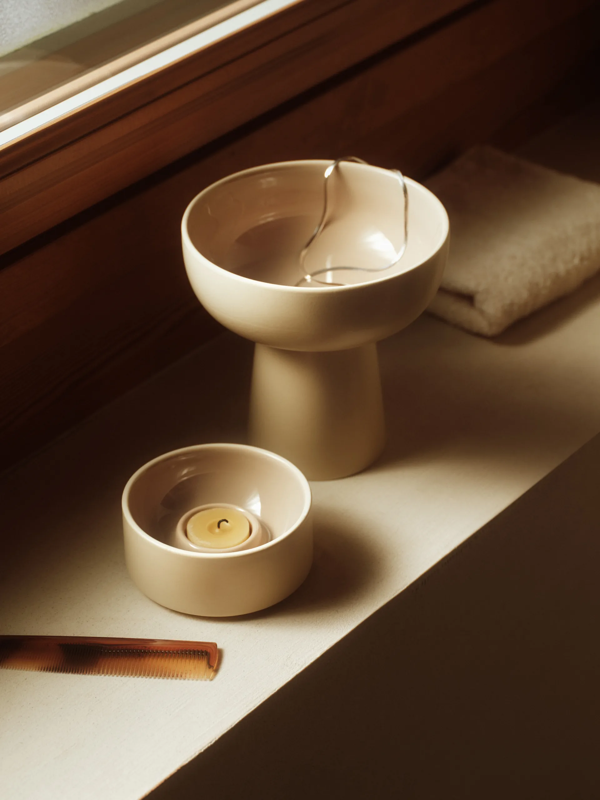 Kirnu candle holder Ø11x5 cm, Beige Arabia