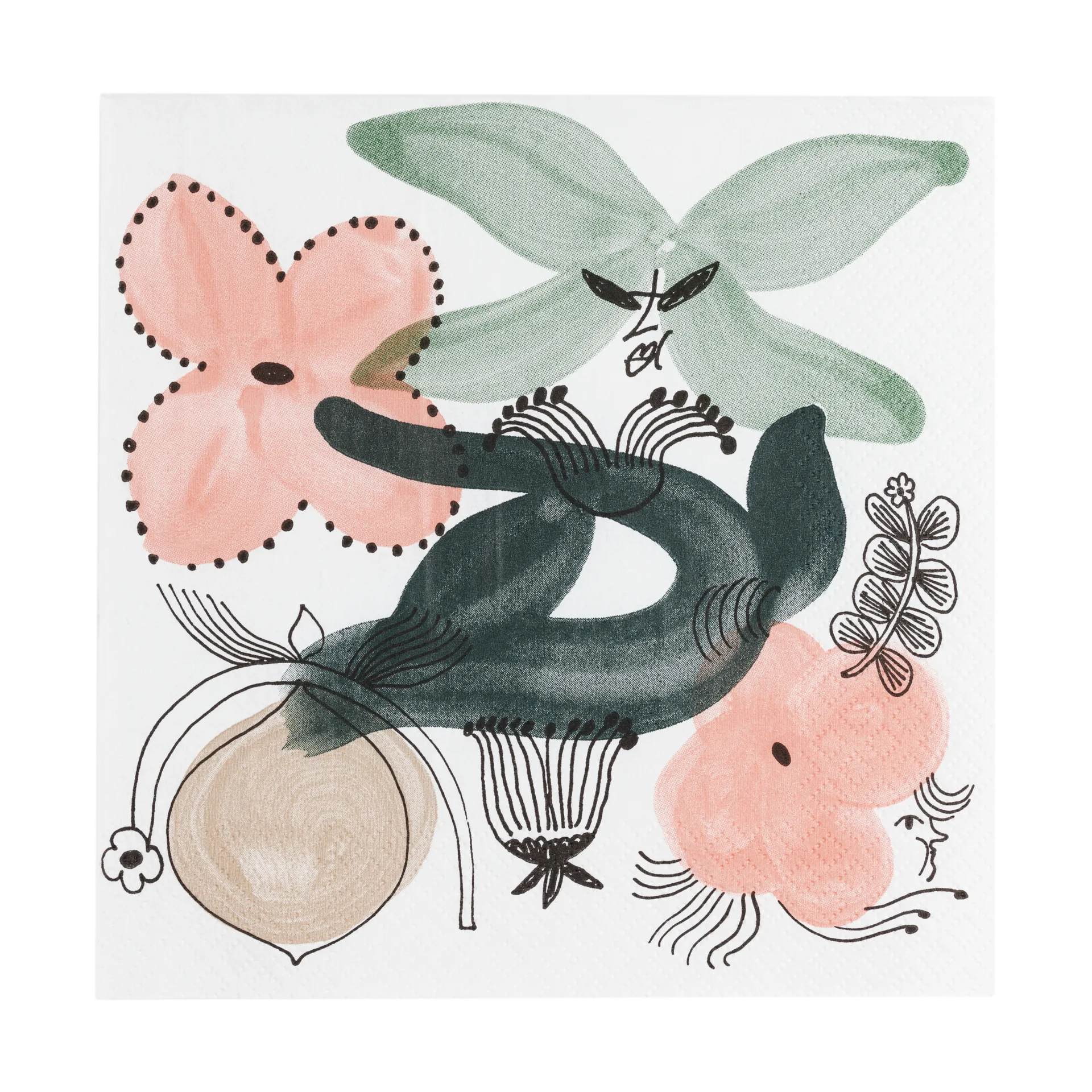 Kukkamaa paper napkin 33x33 cm 20-pack, Green Arabia