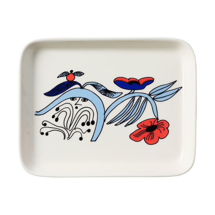 Puutarhurit plate 15x19 cm, Blue-white-red Arabia