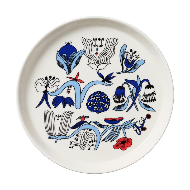 Puutarhurit plate Ø19 cm - Blue-white-red - Arabia