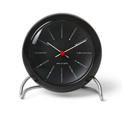 AJ Bankers table clock, Black Arne Jacobsen Clocks
