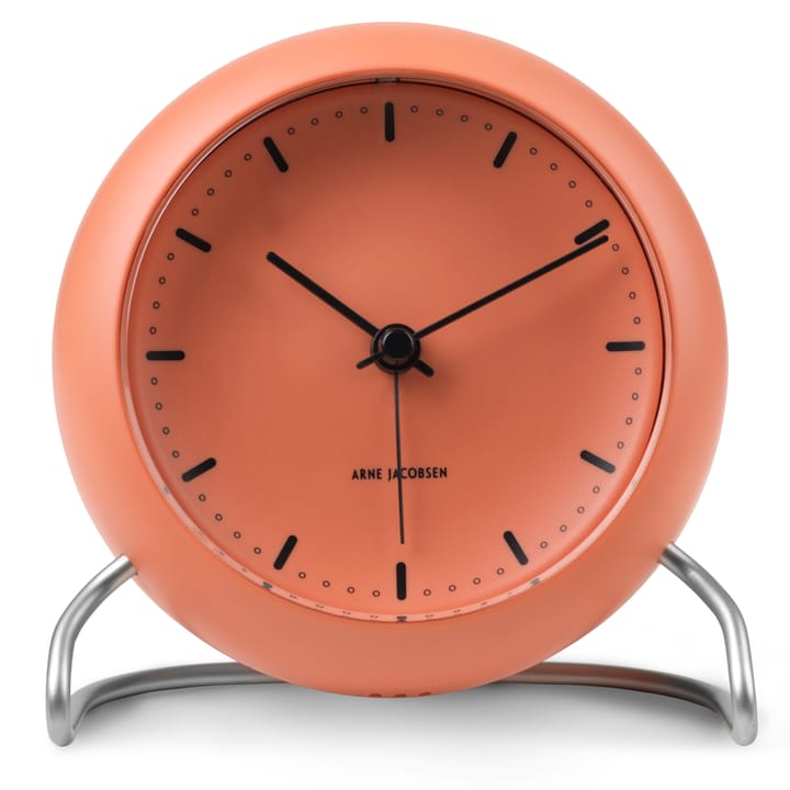 AJ City Hall table clock, pale orange Arne Jacobsen Clocks