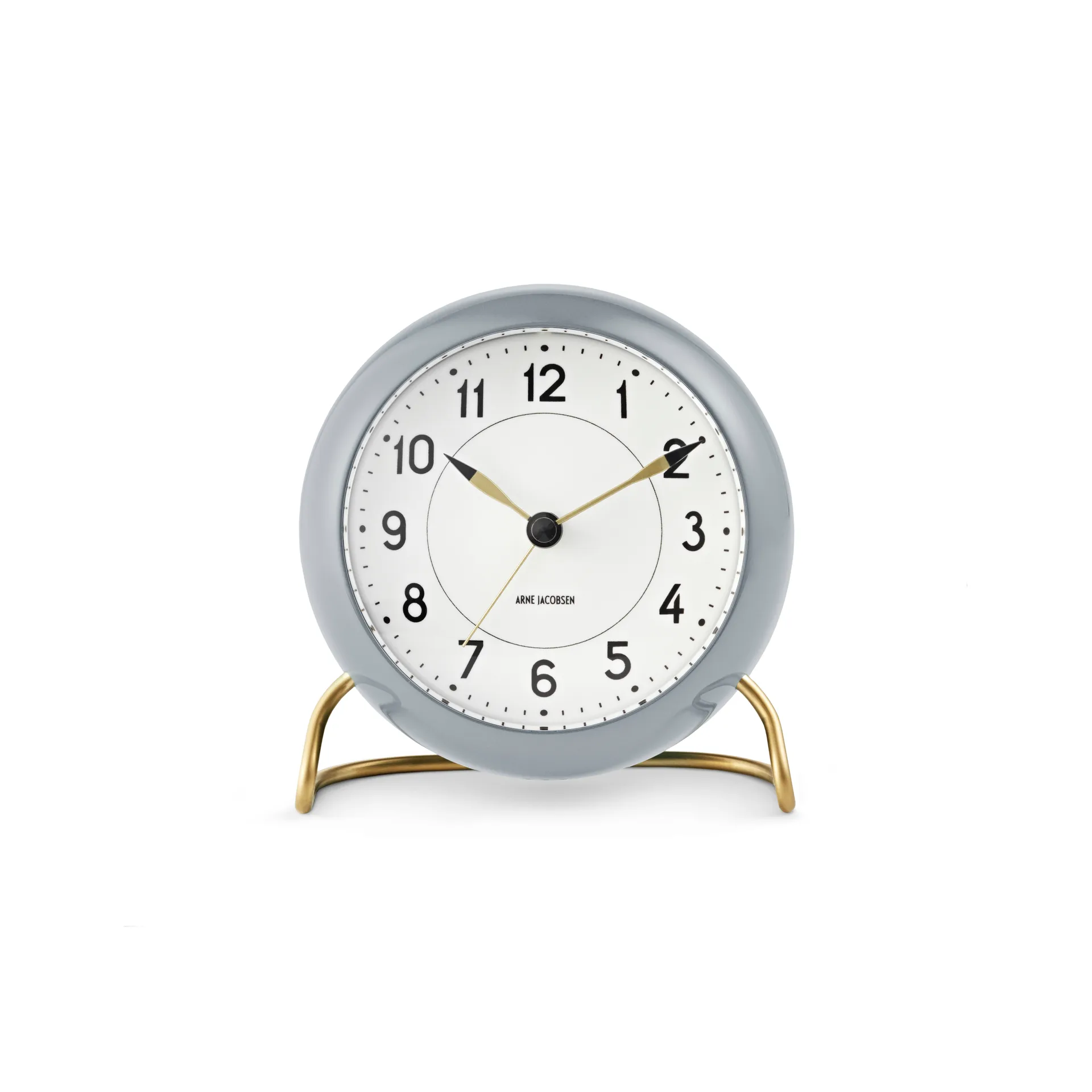 AJ Station clock 12 cm, grey-white Arne Jacobsen Clocks