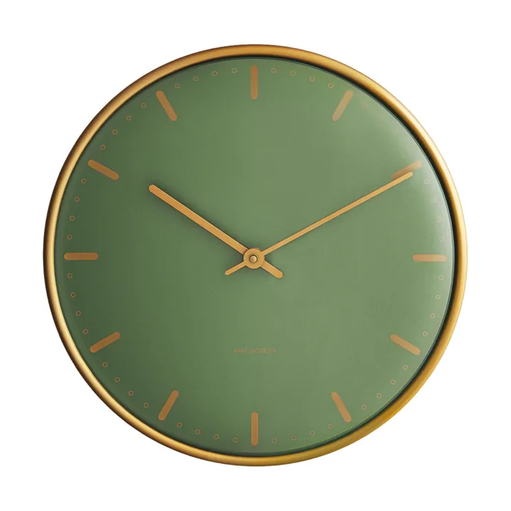 Arne Jacobsen City Hall - Green, Ø21 cm - Arne Jacobsen Clocks
