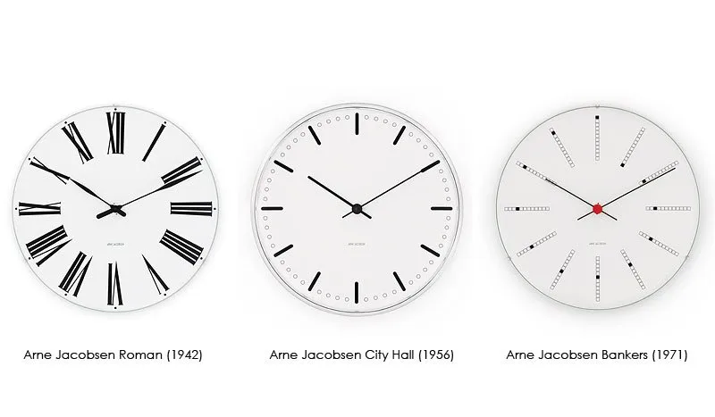 Arne Jacobsen City Hall, White, Ø21 cm Arne Jacobsen Clocks