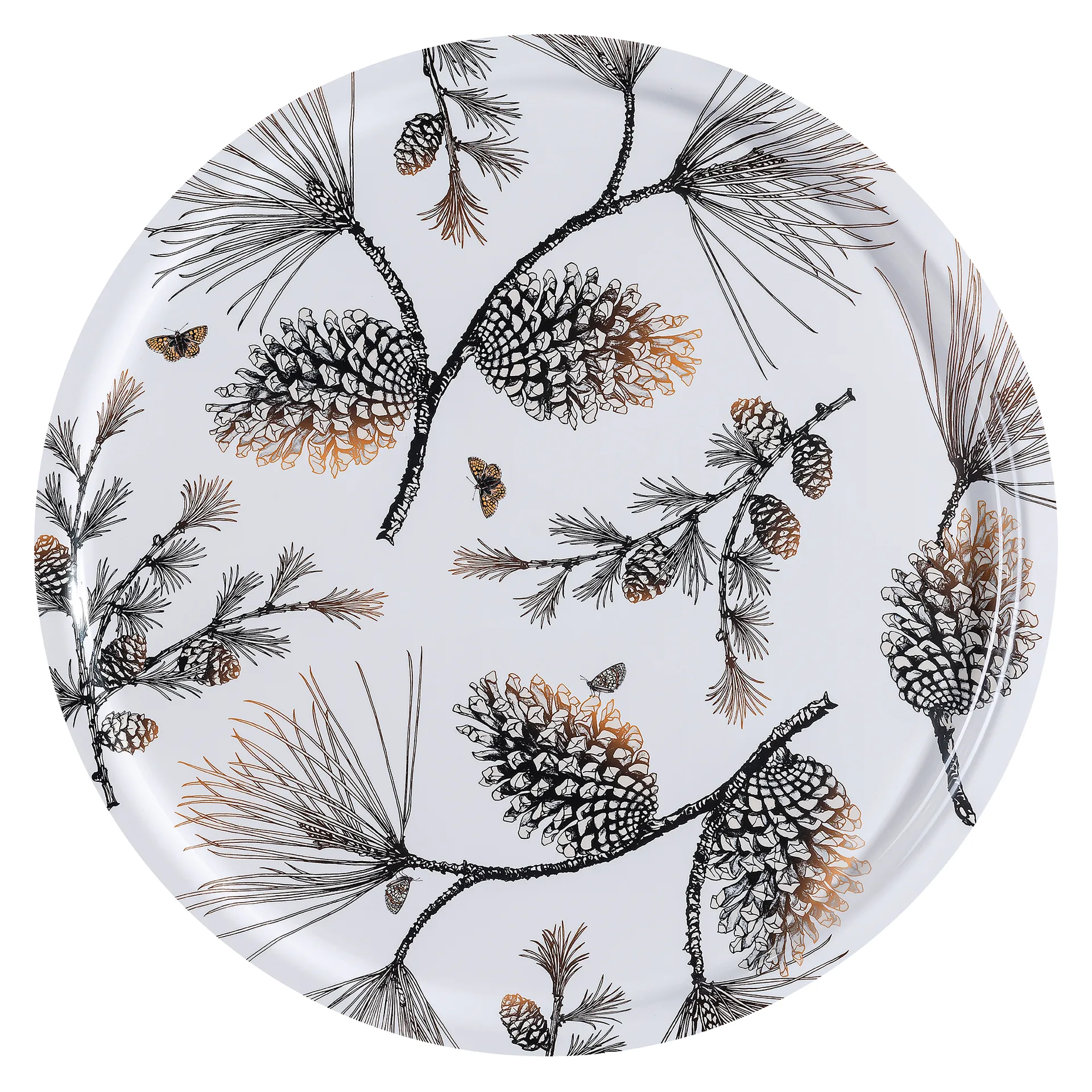 Pine Cone tray Ø 65 cm, Cotton white Åry Home