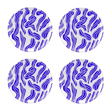 Sudd coaster Ø11 cm 4-pack - Blue-white - Åry Home
