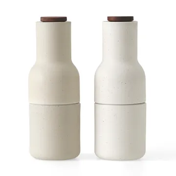 Bottle Grinder spice grinder ceramic 2-pack - Sand (walnut lid) - Audo Copenhagen