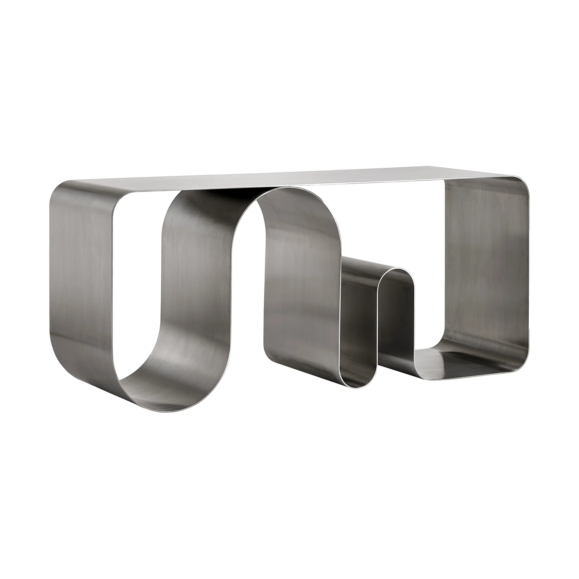Curva solid bench, Silver-coloured, 100 cm AYTM